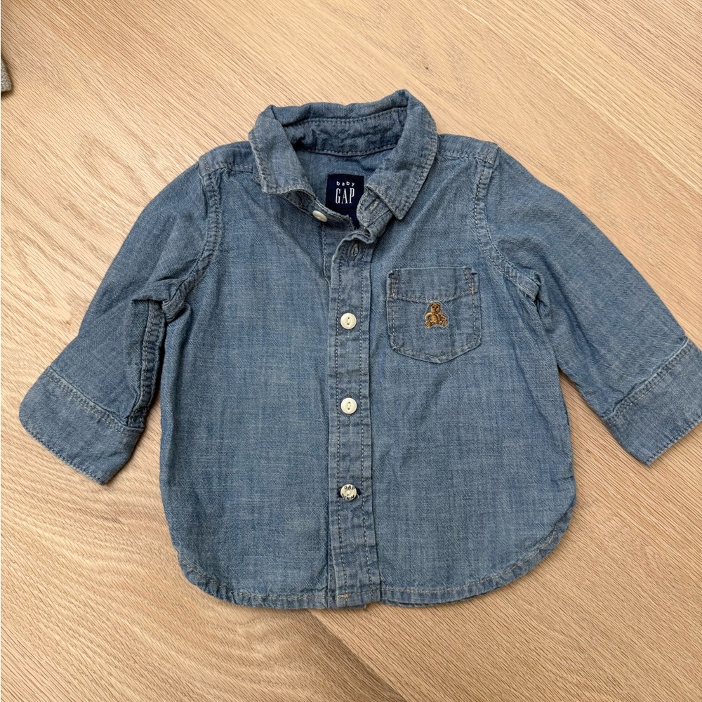 GAP Kids Classic Blue Button-Up Shirt